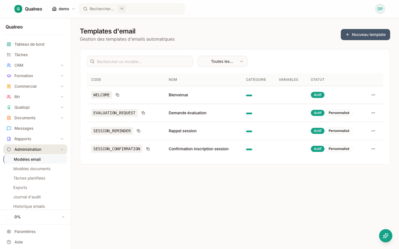 Modèles d'emails de convocations, relances et enquêtes personnalisables